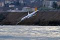 A Boeing 737-800 belonging to Pegasus Airlines after skidding off the runway at Trabzon Airport in Turkey.