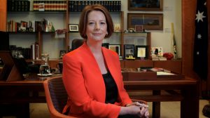 Portrait of Prime Minister Julia Gillard in her office at Parliament House Canberra on Thursday 15 December 2011. Photo: ...