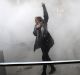 A university student protesting at Tehran University in late December.