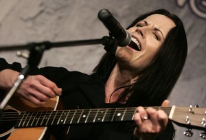 Famed Irish singer/songwriter Delores O'Riordan performs during an announcement of her new solo album entitled "Are You Listening?" Monday, April 23, 2007, in Taipei, Taiwan.