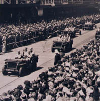 American armoured cards in a Melbourne street parade