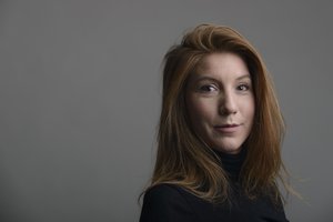 This is a Dec. 28, 2015 handout photo portrait of the Swedish journalist Kim Wall taken in Trelleborg, Sweeden. Danish police say that the owner of a home-built submarine has told investigators that a missing female Swedish journalist died onboard in an accident, and he buried her at sea in an unspecified location.