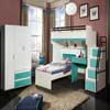 Bunk Bed Sets with 3 Door Wardrobe