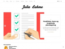 Julia Lahmes blog. Julia kan ikke lade være med (hendes ord) at dele stort og småt på sin blog.