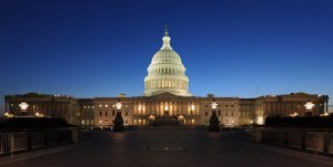 US Capitol at dusk as seen from the eastern side, Washington DC, USA