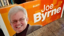 Joe Byrne NDP campaign sign