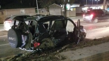 Vehicle involved in crash on Henderson highway Saturday nigh