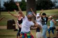 It's good for you, man: DJ and dancer Tommy Franklin takes the lead at the Hello Sunday Morning dance party in Catani ...