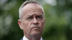 Opposition Leader Bill Shorten addresses the media during a doorstop interview after the Government's reshuffle, at ...