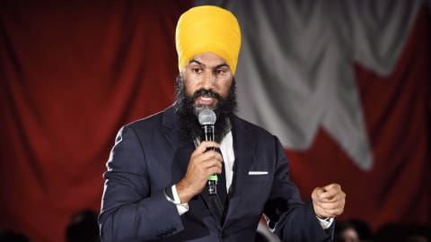 Le candidat à la direction du NPD fédéral Jagmeet Singh