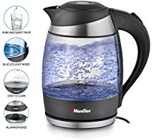 Mueller Ultra Cordless Electric Kettle Fast Boiling Glass Tea, Coffee Pot 1.8 Liter Cordless with LED Light Inside High Quality Borosilicate Glass BPA-Free