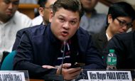 Paolo Duterte, Davao's Vice Mayor and son of President Rodrigo Duterte, testifies at a Senate hearing on drug smuggling in Pasay, Metro Manila, Philippines, on September 7, 2017. Photo: Reuters/Erik De Castro