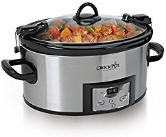 Crock-Pot 6-Quart Programmable Cook & Carry Slow Cooker with Digital Timer, Stainless Steel , SCCPVL610-S