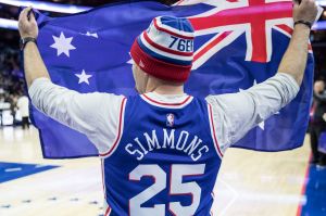 Fan favourite: A Ben Simmons fan with the Australian flag.