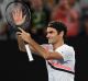 Roger Federer of Switzerland celebrates his win against Tomas Berdych of the Czech Republic during the men's ...