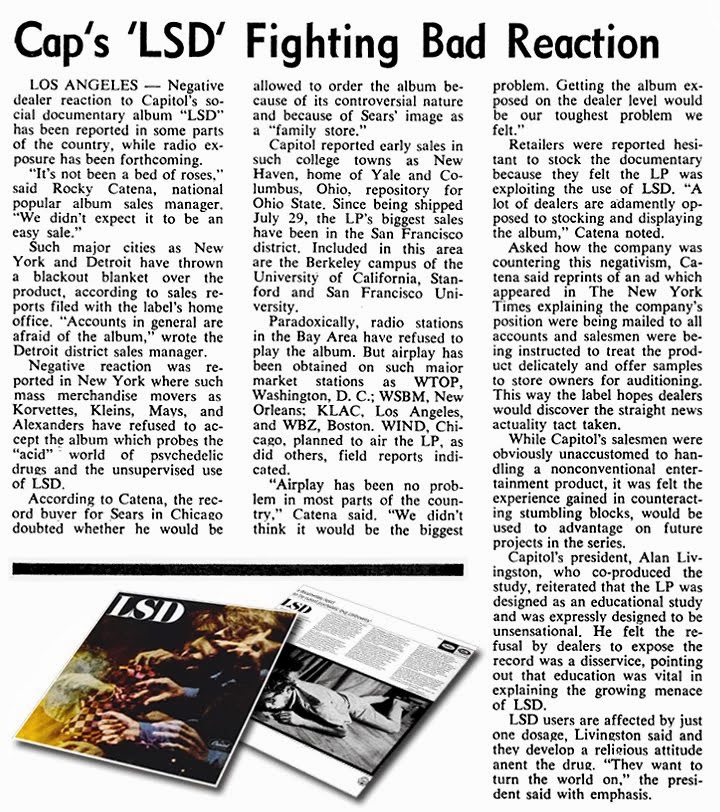 Capitol LSD Album Article, Billboard August 1966