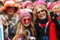 Gloria Steinem and protesters at the Women's March in Washington.