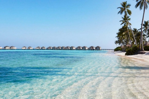 White sand, blue water paradise: The Maldives.