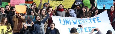 Photo of Demo about academic sackings in Turkey Feb 2017