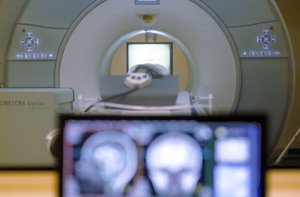 In this Nov. 26, 2014 file photo, a brain-scanning MRI machine at Carnegie Mellon University in Pittsburgh