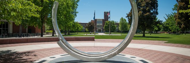 Eternal Winds sculpture, Admin building, photo by Priscilla Grover