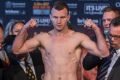 Last-ditch effort: Jeff Horn makes weight at the Brisbane Exhibition and Entertainment Centre.