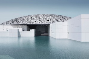 The exterior of the Louvre Abu Dhabi.