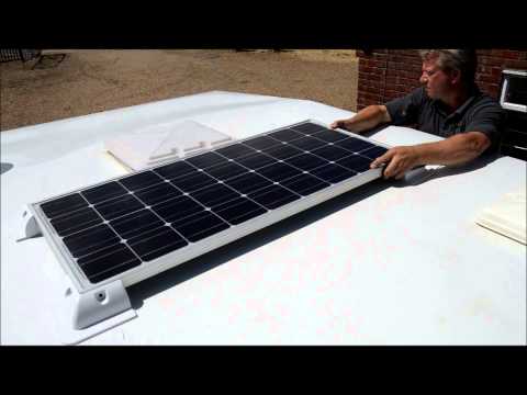 How to fit an 80W solar panel to a caravan roof using Sikaflex adhesive.