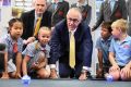 Prime Minister Malcolm Turnbull visits Oatley West Public School on Wednesday.