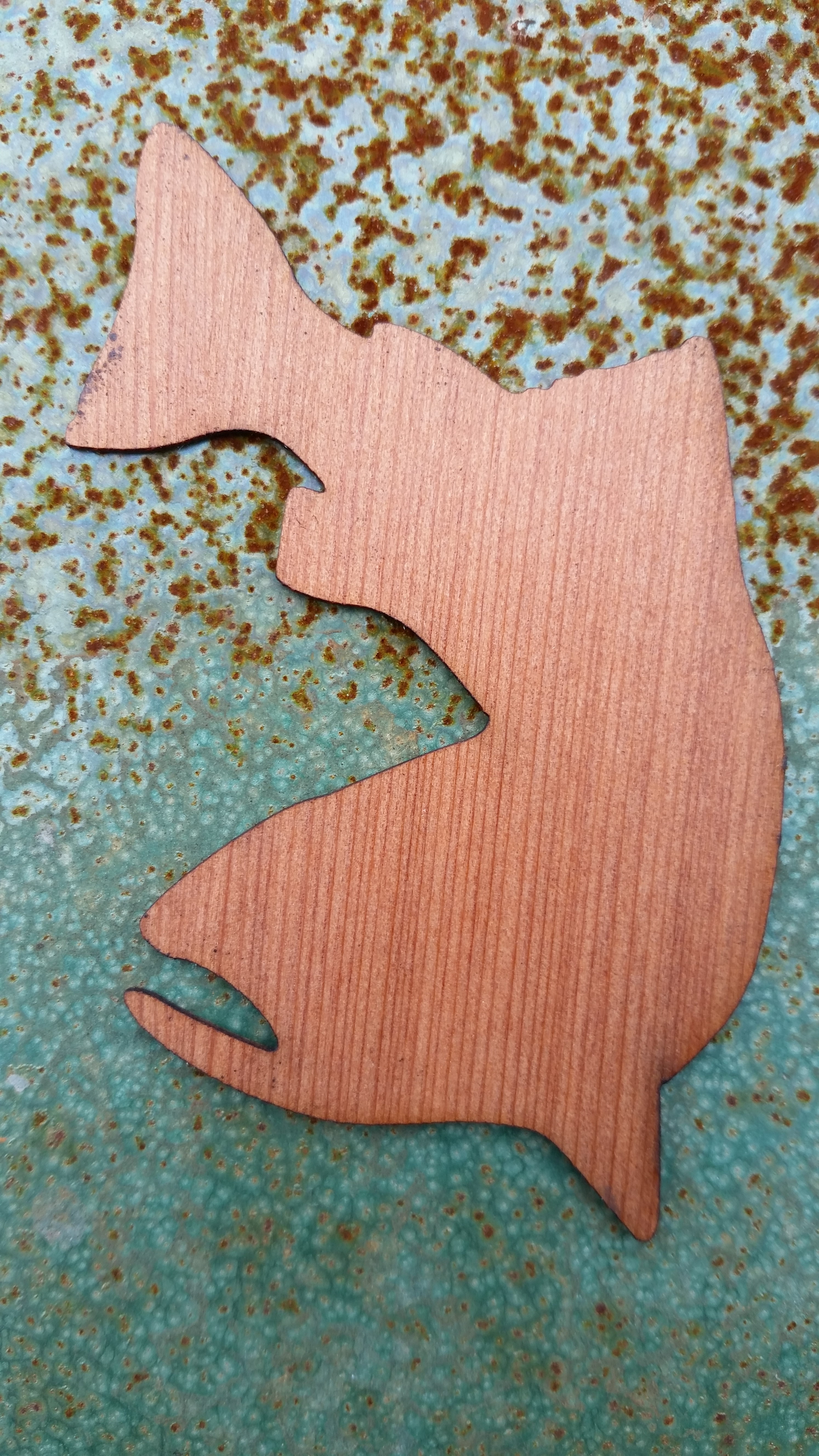 Salmon Wooden Sticker