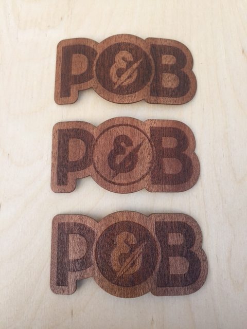 WoodLab Designs Papa & Barkley Prototype Sapele Wooden Stickers