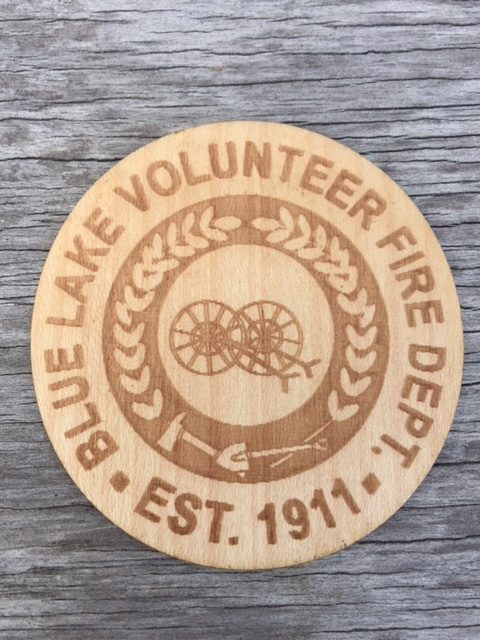 WoodLab Designs Blue Lake Volunteer Fire Department Maple Wood Sticker