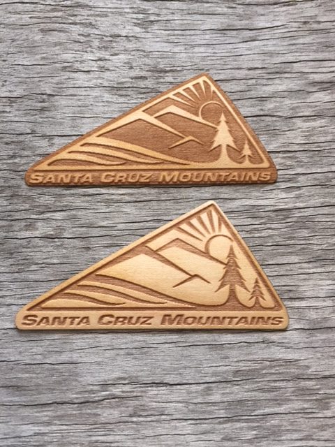 WoodLab Designs Santa Cruz Mountain Genuine Wooden Stickers