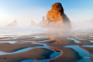 Sea stacks and low tide reflecting pools at Samuel H Boardman State Scenic Corridor, Oregon