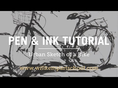 Urban Sketching Tutorial  - Pen & Ink Bike Sketch (HD)