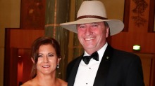 Natalie and Deputy Prime Minister Barnaby Joyce arrive for the Midwinter Ball at Parliament House in Canberra on ...