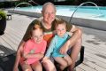 Golfer Jarrod Lyle, who is recovering from another bone marrow transplant,  with daughters Lusi (5) and Jemma (20 months).