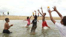 Mele villagers enjoying cricket