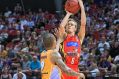 Shooting through: United's Kyle Adnam in action at Qudos Bank Arena.