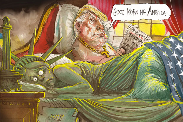 Mr T. waking up next to a terrified Liberty