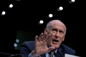 Director of National Intelligence Dan Coats speaks at a Senate Select Committee on Intelligence hearing on worldwide threats, Tuesday, Feb. 13, 2018, in Washington. (AP Photo/Andrew Harnik)