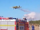 A water bomber tackling the Port Kennedy fire at the weekend.