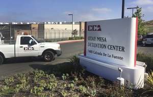 A vehicle drives into the Otay Mesa detention center in San Diego, Calif. on Friday, June 9, 2017.