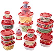 Rubbermaid Easy Find Lid 42-Piece Food Storage Container Set, Red