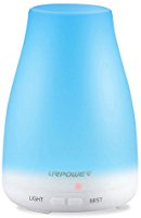 URPOWER 2nd Version Essential Oil Diffuser Aroma Essential Oil Cool Mist Humidifier with Adjustable Mist Mode,Waterless Auto Shut-off and 7 Color LED Lights Changing for Home Office Baby