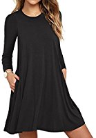 Unbranded* Women's Long Sleeve Pocket Casual Loose T-Shirt Dress