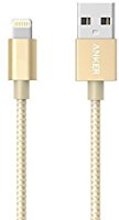 Anker 3ft Nylon Braided USB Cable with Lightning Connector [Apple MFi Certified] for iPhone X / 8 / 8 Plus / 7 / 7 Plus / 6 / 6 Plus / 5s, iPad Pro Air 2 and More (Golden)