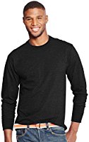 Hanes X-Temp Mens Long-Sleeve T-Shirt O5716, S, Ebony