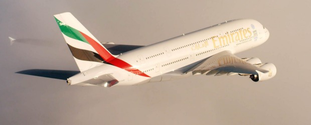 An Emirates A380.