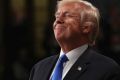 President Donald Trump smiles during State of the Union address in the House chamber of the U.S. Capitol to a joint ...